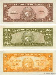 10,20 et 50 Pesos Lot CUBA  1958 P.079b, P.080b et P.081b UNC-