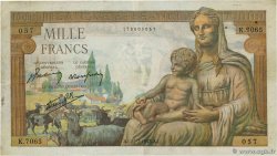 1000 Francs DÉESSE DÉMÉTER FRANCE  1943 F.40.31 F+
