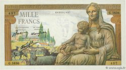 1000 Francs DÉESSE DÉMÉTER FRANCIA  1942 F.40.09