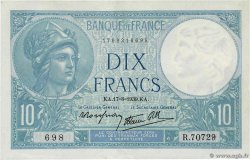 10 Francs MINERVE modifié FRANCIA  1939 F.07.05