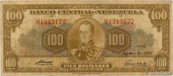 100 Bolivares VENEZUELA  1957 P.034c fS