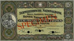 5 Francs Spécimen SUISSE  1936 P.11hs ST