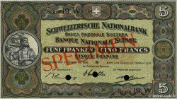 5 Francs Spécimen SUISSE  1936 P.11hs FDC