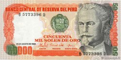50000 Soles de Oro PÉROU  1985 P.125B NEUF