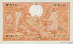 100 Francs - 20 Belgas BELGIUM  1944 P.113 AU
