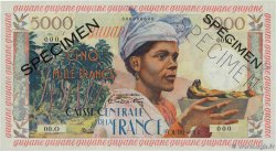 5000 Francs antillaise Spécimen FRENCH GUIANA  1960 P.28s q.FDC