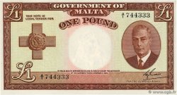 1 Pound MALTE  1949 P.22a q.FDC