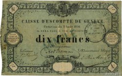 10 Francs Annulé SUISSE  1856 PS.311b RC+