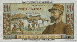 20 Francs Émile Gentil SAINT PIERRE AND MIQUELON  1946 P.24 UNC