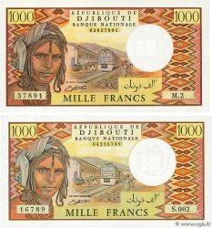 1000 Francs Lot YIBUTI  1988 P.37b/c SC+