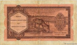 1000 Francs DEMOKRATISCHE REPUBLIK KONGO  1962 P.002a S