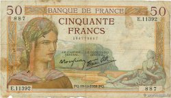 50 Francs CÉRÈS modifié FRANCE  1939 F.18.33