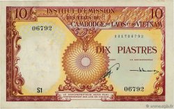 10 Piastres - 10 Riels INDOCHINE FRANÇAISE  1953 P.096a TB+