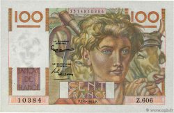 100 Francs JEUNE PAYSAN Grand numéro FRANCE  1954 F.28.43a SPL
