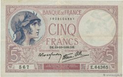 5 Francs FEMME CASQUÉE modifié FRANCE  1939 F.04.12