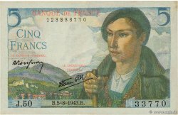 5 Francs BERGER FRANCE  1943 F.05.03