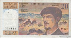 20 Francs DEBUSSY à fil de sécurité FRANCE  1990 F.66bis.01