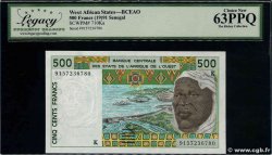 500 Francs STATI AMERICANI AFRICANI  1991 P.710Ka q.FDC