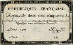 250 Livres FRANKREICH  1793 Ass.45a