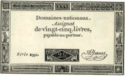 25 Livres FRANKREICH  1793 Ass.43a VZ