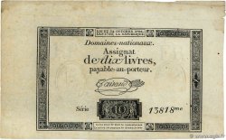 10 Livres filigrane républicain  FRANKREICH  1792 Ass.36c