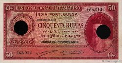 50 Rupias Annulé INDIA PORTOGHESE  1945 P.038 q.SPL