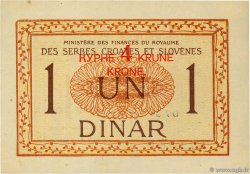 4 Kronen sur 1 Dinar JUGOSLAWIEN  1919 P.015a fST+
