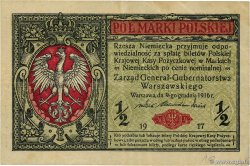 1/2 Marki POLOGNE  1917 P.007 TTB+