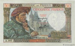 50 Francs JACQUES CŒUR FRANKREICH  1942 F.19.20