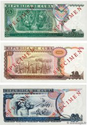 5, 10, 20 Pesos Spécimen CUBA  1990 P.108s au P.110s FDC