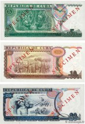 5, 10, 20 Pesos Spécimen CUBA  1990 P.108s au P.110s NEUF