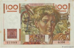100 Francs JEUNE PAYSAN FRANKREICH  1950 F.28.25 SS