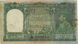 10 Rupees BURMA (VOIR MYANMAR)  1938 P.05 BC+