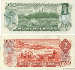 1 et 2 Dollars Lot CANADá
  1973 P.085c et P.086a MBC a EBC