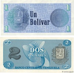 1 et 2 Bolivares Lot VENEZUELA  1989 P.068 et P.069 SC+