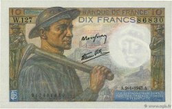 10 Francs MINEUR FRANCE  1947 F.08.17 pr.SPL