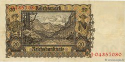 20 Reichsmark GERMANY  1939 P.185 VF