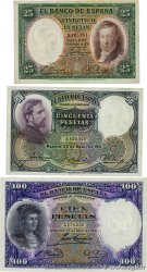 25, 50 et 100 Pesetas Lot SPAGNA  1931 P.081, P.082 et P.083 BB