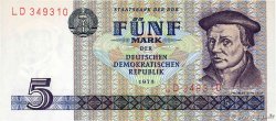 5 Mark GERMAN DEMOCRATIC REPUBLIC  1975 P.27b UNC