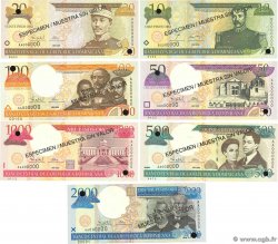 10 à 2000 Pesos Oro Spécimen DOMINICAN REPUBLIC  2000 P.160s-165s1 et P.167s1 UNC-