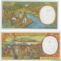 1000 et 2000 Francs Lot CENTRAL AFRICAN STATES  1999 P.302Ff et P.303Ff AU+