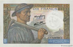 10 Francs MINEUR FRANCE  1941 F.08.01 TTB+