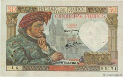 50 Francs JACQUES CŒUR FRANKREICH  1940 F.19.01