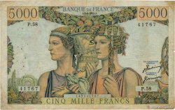 5000 Francs TERRE ET MER FRANKREICH  1951 F.48.04