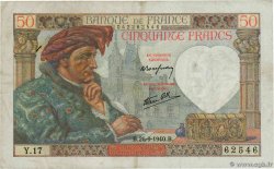50 Francs JACQUES CŒUR FRANKREICH  1940 F.19.03