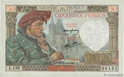 50 Francs JACQUES CŒUR FRANKREICH  1941 F.19.16 ST