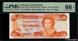 5 Dollars BAHAMAS  1984 P.45b ST