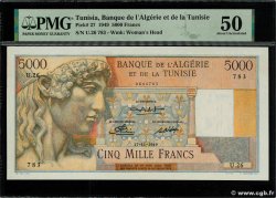 5000 Francs TUNISIA  1949 P.27 XF+