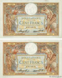 100 Francs LUC OLIVIER MERSON grands cartouches Consécutifs FRANCE  1934 F.24.13 pr.SUP