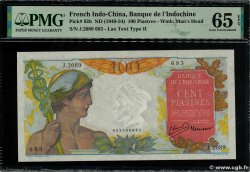 100 Piastres FRENCH INDOCHINA  1947 P.082b UNC-